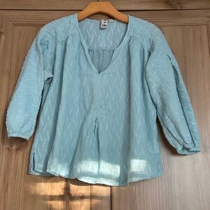 Anthropologie Dolan Turquoise Tunic Top Blouse S EUC